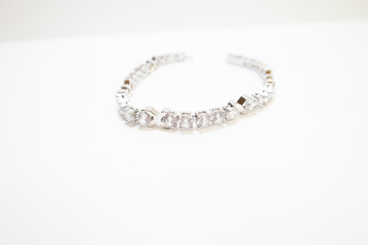 Love on Top Tennis Bracelet - Silver
