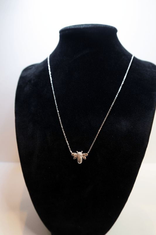 Queen Bee Embellished Necklace - Silver